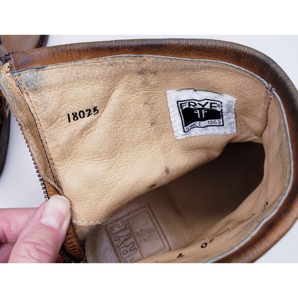 FRYE PHILIP HARNESS #76870 Ankle Boots Camel Women's Size 6.5B - Picture 12 of 16